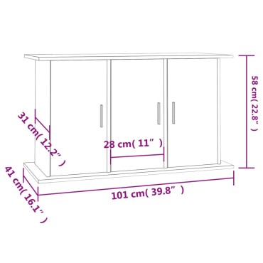 vidaXL Βάση Ενυδρείου Μαύρη 101 x 41 x 58 εκ. από Επεξεργασμένο Ξύλο
