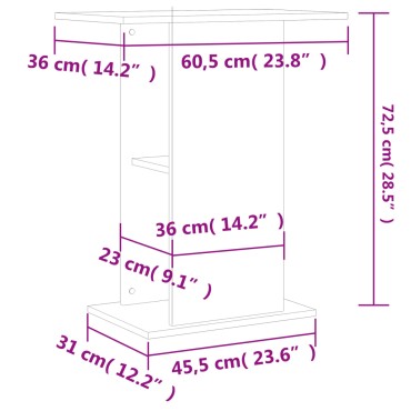vidaXL Βάση Ενυδρείου Sonoma Δρυς 60,5x36x72,5 εκ. Επεξεργασμένο Ξύλο