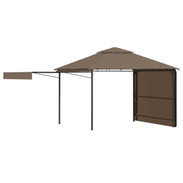 vidaXL Κιόσκι με 2 Επεκτεινόμενες Οροφές Taupe 3x3x2,75 μ. 180 γρ/μ²