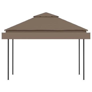 vidaXL Κιόσκι με 2 Επεκτεινόμενες Οροφές Taupe 3x3x2,75 μ. 180 γρ/μ²