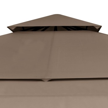 vidaXL Κιόσκι με 2 Επεκτεινόμενες Οροφές Taupe 3x3x2,75 μ. 180 γρ/μ²