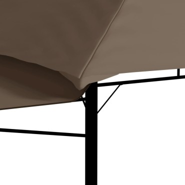 vidaXL Κιόσκι με 2 Επεκτεινόμενες Οροφές Taupe 3x3x2,75 μ. 180 γρ/μ²