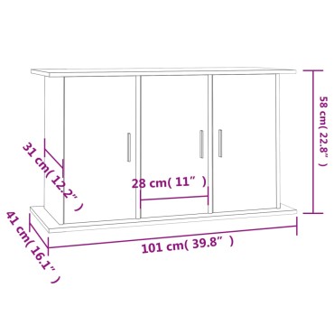 vidaXL Βάση Ενυδρείου Καφέ Δρυς 101x41x58 εκ. από Επεξεργασμένο Ξύλο