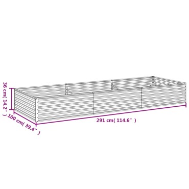 vidaXL Ζαρντινιέρα 291 x 100 x 36 εκ. από Ατσάλι Σκληρυθέν στον Αέρα