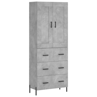 vidaXL Ντουλάπι Γκρι Σκυροδέματος 69,5x34x180cm Επεξεργασμένο Ξύλο 1 τεμ.