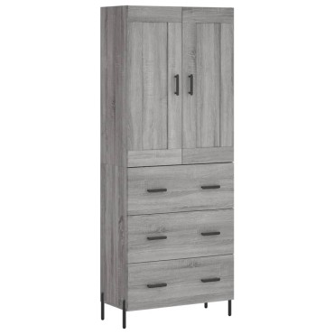 vidaXL Ντουλάπι Γκρι Sonoma 69,5x34x180cm Επεξεργασμένο Ξύλο 1 τεμ.