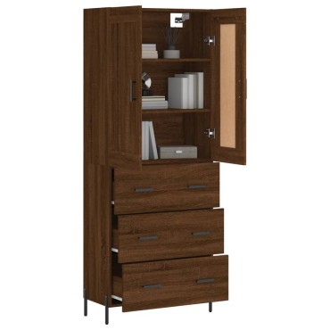 vidaXL Ντουλάπι Καφέ Δρυς 69,5x34x180cm από Επεξεργασμένο Ξύλο 1 τεμ.