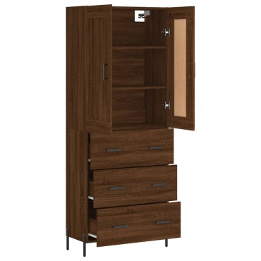 vidaXL Ντουλάπι Καφέ Δρυς 69,5x34x180cm από Επεξεργασμένο Ξύλο 1 τεμ.