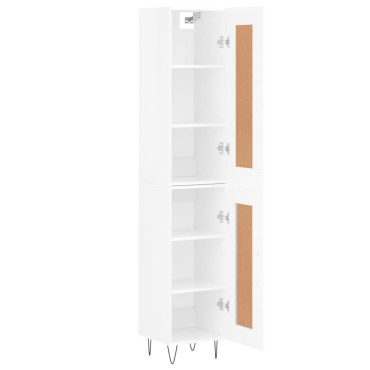 vidaXL Ντουλάπι Γυαλ. Λευκό 34,5x34x180cm από Επεξεργασμένο Ξύλο 1 τεμ.