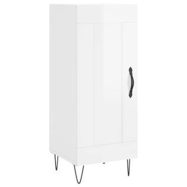 vidaXL Ντουλάπι Γυαλ. Λευκό 34,5x34x180cm από Επεξεργασμένο Ξύλο 1 τεμ.