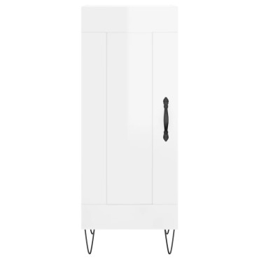 vidaXL Ντουλάπι Γυαλ. Λευκό 34,5x34x180cm από Επεξεργασμένο Ξύλο 1 τεμ.