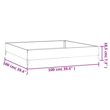 vidaXL Ζαρντινιέρα 100 x 100 x 18,5 εκ. από Ατσάλι Σκληρυθέν στον Αέρα