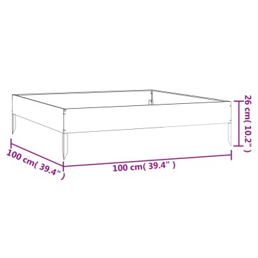 vidaXL Ζαρντινιέρα 100 x 100 x 26 εκ. από Ατσάλι Σκληρυθέν στον Αέρα