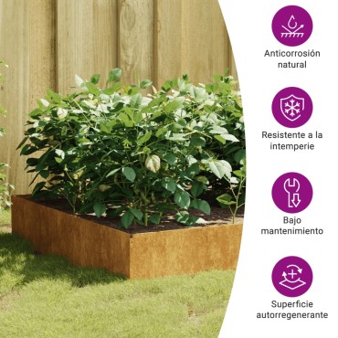 vidaXL Ζαρντινιέρα 100 x 100 x 33,5 εκ. από Ατσάλι Σκληρυθέν στον Αέρα