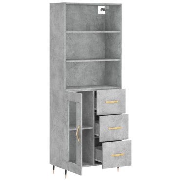 vidaXL Ντουλάπι Γκρι Σκυροδέματος 69,5x34x180cm Επεξεργασμένο Ξύλο 1 τεμ.
