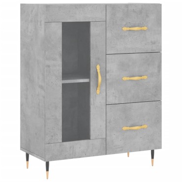 vidaXL Ντουλάπι Γκρι Σκυροδέματος 69,5x34x180cm Επεξεργασμένο Ξύλο 1 τεμ.