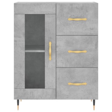 vidaXL Ντουλάπι Γκρι Σκυροδέματος 69,5x34x180cm Επεξεργασμένο Ξύλο 1 τεμ.