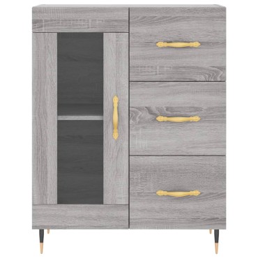 vidaXL Ντουλάπι Γκρι Sonoma 69,5x34x180cm Επεξεργασμένο Ξύλο 1 τεμ.