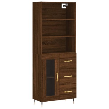 vidaXL Ντουλάπι Καφέ Δρυς 69,5x34x180cm από Επεξεργασμένο Ξύλο 1 τεμ.