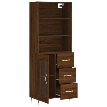 vidaXL Ντουλάπι Καφέ Δρυς 69,5x34x180cm από Επεξεργασμένο Ξύλο 1 τεμ.