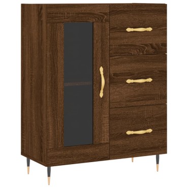vidaXL Ντουλάπι Καφέ Δρυς 69,5x34x180cm από Επεξεργασμένο Ξύλο 1 τεμ.