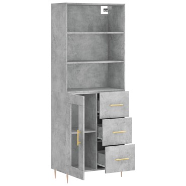 vidaXL Ντουλάπι Γκρι Σκυροδέματος 69,5x34x180cm Επεξεργασμένο Ξύλο 1 τεμ.