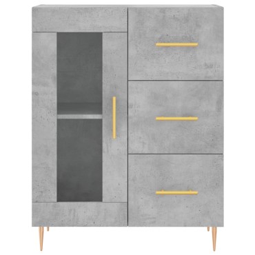 vidaXL Ντουλάπι Γκρι Σκυροδέματος 69,5x34x180cm Επεξεργασμένο Ξύλο 1 τεμ.