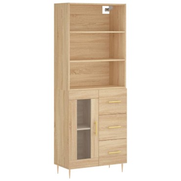 vidaXL Ντουλάπι Sonoma δρυς 69,5x34x180cm από Επεξεργασμένο Ξύλο 1 τεμ.