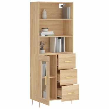 vidaXL Ντουλάπι Sonoma δρυς 69,5x34x180cm από Επεξεργασμένο Ξύλο 1 τεμ.