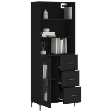 vidaXL Ντουλάπι Μαύρο 69,5x34x180cm από Επεξεργασμένο Ξύλο 1 τεμ.