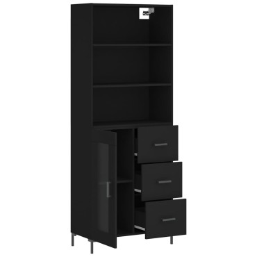 vidaXL Ντουλάπι Μαύρο 69,5x34x180cm από Επεξεργασμένο Ξύλο 1 τεμ.