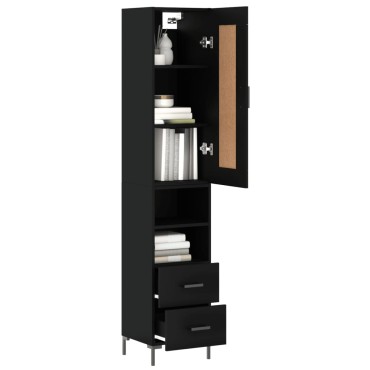 vidaXL Ντουλάπι Μαύρο 34,5x34x180cm από Επεξεργασμένο Ξύλο 1 τεμ.