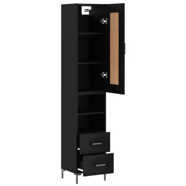 vidaXL Ντουλάπι Μαύρο 34,5x34x180cm από Επεξεργασμένο Ξύλο 1 τεμ.