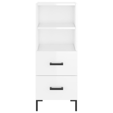 vidaXL Ντουλάπι Γυαλ. Λευκό 34,5x34x180cm από Επεξεργασμένο Ξύλο 1 τεμ.