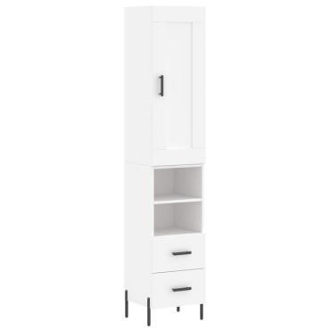 vidaXL Ντουλάπι Λευκό 34,5x34x180cm από Επεξεργασμένο Ξύλο 1 τεμ.