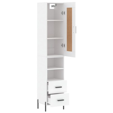 vidaXL Ντουλάπι Λευκό 34,5x34x180cm από Επεξεργασμένο Ξύλο 1 τεμ.