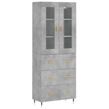 vidaXL Ντουλάπι Γκρι Σκυροδέματος 69,5x34x180cm Επεξεργασμένο Ξύλο 1 τεμ.