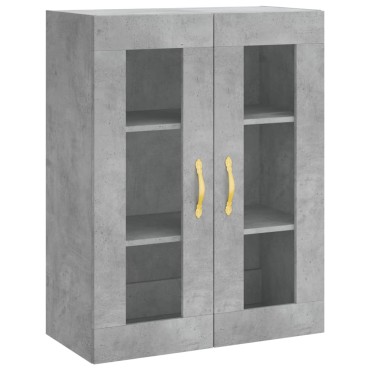 vidaXL Ντουλάπι Γκρι Σκυροδέματος 69,5x34x180cm Επεξεργασμένο Ξύλο 1 τεμ.