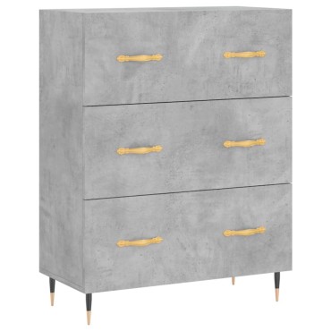 vidaXL Ντουλάπι Γκρι Σκυροδέματος 69,5x34x180cm Επεξεργασμένο Ξύλο 1 τεμ.