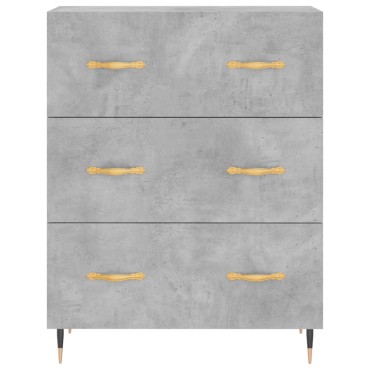 vidaXL Ντουλάπι Γκρι Σκυροδέματος 69,5x34x180cm Επεξεργασμένο Ξύλο 1 τεμ.