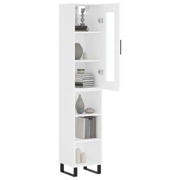 vidaXL Ντουλάπι Λευκό 34,5x34x180cm από Επεξεργασμένο Ξύλο 1 τεμ.