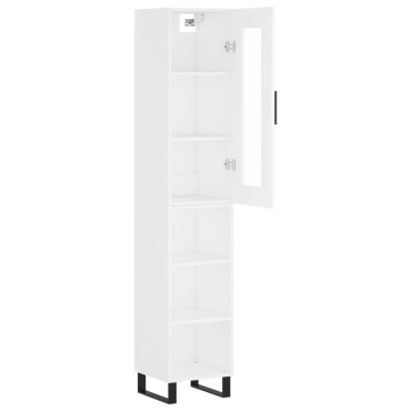 vidaXL Ντουλάπι Λευκό 34,5x34x180cm από Επεξεργασμένο Ξύλο 1 τεμ.