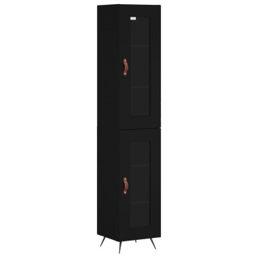 vidaXL Ντουλάπι Μαύρο 34,5x34x180cm από Επεξεργασμένο Ξύλο 1 τεμ.