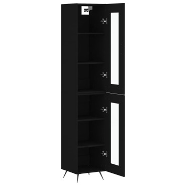 vidaXL Ντουλάπι Μαύρο 34,5x34x180cm από Επεξεργασμένο Ξύλο 1 τεμ.