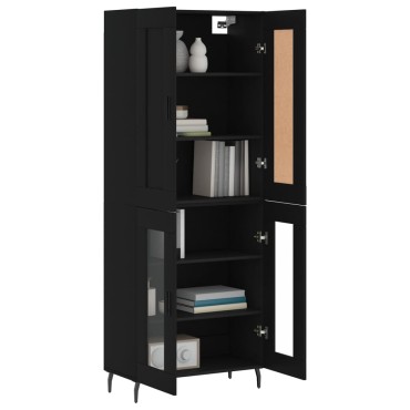 vidaXL Ντουλάπι Μαύρο 69,5x34x180cm από Επεξεργασμένο Ξύλο 1 τεμ.