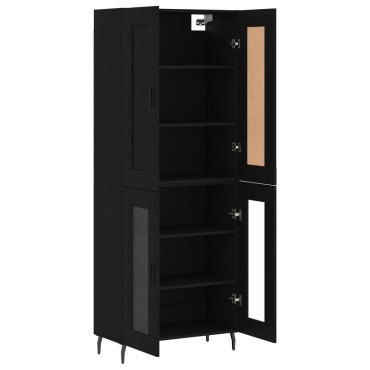 vidaXL Ντουλάπι Μαύρο 69,5x34x180cm από Επεξεργασμένο Ξύλο 1 τεμ.