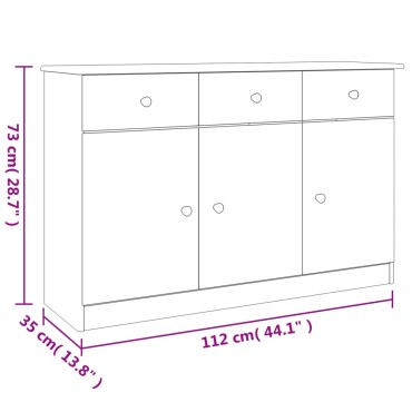 vidaXL Ντουλάπι ALTA 112x35x73cm από Μασίφ Ξύλο Πεύκου 1 τεμ.