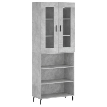 vidaXL Ντουλάπι Γκρι Σκυροδέματος 69,5x34x180cm Επεξεργασμένο Ξύλο 1 τεμ.