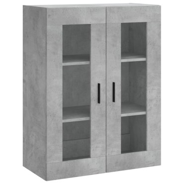 vidaXL Ντουλάπι Γκρι Σκυροδέματος 69,5x34x180cm Επεξεργασμένο Ξύλο 1 τεμ.