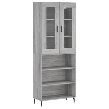vidaXL Ντουλάπι Γκρι Sonoma 69,5x34x180cm Επεξεργασμένο Ξύλο 1 τεμ.